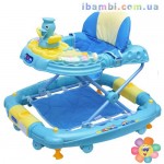 Ходунки-качалка M 0539-1 (2в1 голубые, утка)